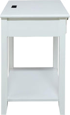 Casual Home Owl White Night Stand with USB Port , 17.5 in x 14.25 in x 24.5 in (W x L x H)