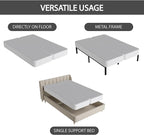 Nutan, 4-Inch Sturdy Wood Box Spring for Mattress Support - Durable and Fully Assembled, Natural Wood Foundation for Queen, White