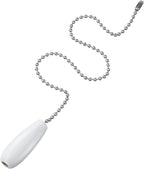 8 Pieces Ceiling Fan Pull Chains Wooden Pendant Pull Chain Extension for Ceiling Light Lamp Fan Chain (White)