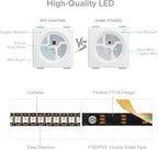 BTF-LIGHTING WS2812B IC RGB 5050SMD Pure Gold Individual Addressable LED Strip 3.28FT 144LED 144Pixel/m Flexible Full Color IP30 DC5V for DIY Chasing Color Project(No Adapter or Controller)