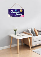 Personalized Signs Spacecraft Sign Alien Wall Art Decoration Exquisite Decorative Signs for Kids Room Planet Wall Art Decor Outer Space Themed Nursery Decor For Boys Bedroom