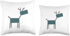 Cute Scandinavian Animals Designs Chic Deer Moose Scandinavian Elk Minimalism Reindeer Throw Pillow, 16x16, Multicolor