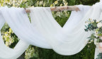 LinenZone White Window Scarf Valance in 360 Inch Size. Use Window Scarves as Canopy Bed or Backdrop Curtains, Curtain Scarf, or Sheer Fabric for Draping. (Amazing 55 x 360, White)