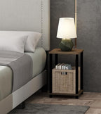FURINNO Turn-N-Tube Haydn End Table, 1-Pack, Walnut/Brown