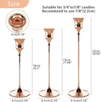 Candlestick Holders Rose Gold, 12 Packs Taper Candle Holder for Candlesticks, Candle Sticks Holder Decor for Home Decor