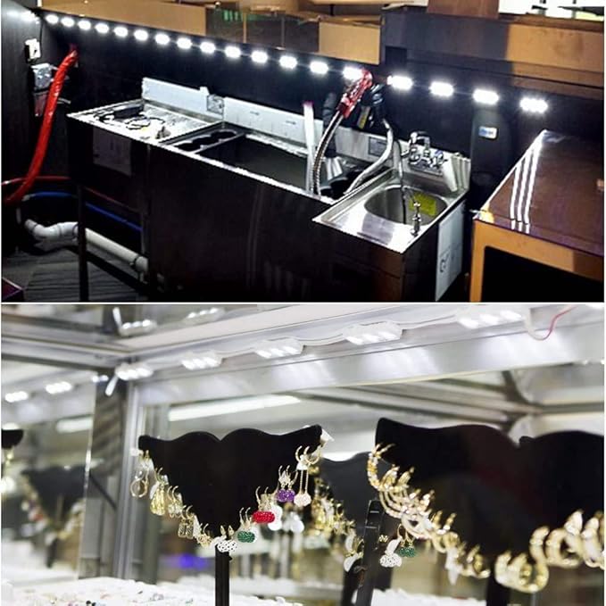 LED Module, Decorative Light White 10pcs 5 Ft 5730 SMD 150LM Per Module IP65 Waterproof for Letter Sign Advertising Signs With Tape Adhesive Backside (White Light)