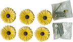 Daisy Vintage Resin Hand Painted Drawer Pulls Cabinet Knobs Handles Country Kitchen Home Decoration Yellow (Pack of 6)