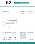 Sofucor Ceiling Fan Without Light, 52 Inch Low Profile Flush Mount Modern Ceiling Fan with Remote for Indoor Farmhouse Bedroom Living Room Outdoor Patio Porch, Reversible DC Motor, Noiseless