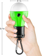 Portable LED Tent Lamp, Clip Hook Hurricane Emergency Light Bulb, Camping Equipment Lanterns for Hiking, Backpacking Outage, B-CLOSED-HOOK, 4 Packs
