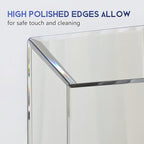 Pregaspor Mirror on Mirror Wall Mirror for Bathroom, 16" x 24" Rectangular Frameless Bathroom Vanity Mirrors for Wall, Polished Beveled Edge Mirrors for Washroom