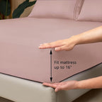 Mejoroom California King Size Sheet Set - Soft Microfiber Bed Sheets,Deep Pocket Fitted Sheet, Breathable, Wrinkle & Fade Resistant - 4 Piece (California King,Dusty Pink)