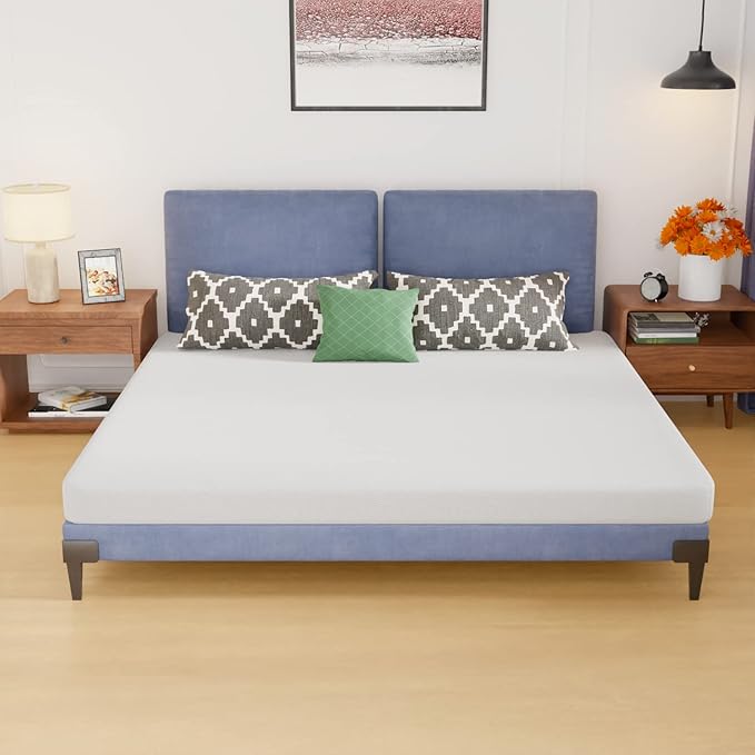 PayLessHere 5 Inch Gel Memory Foam Mattress Medium Firm Mattresses CertiPUR-US Certified Bed-in-a-Box Pressure Relieving King Size,Fiberglass Free，White