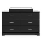 Storkcraft Brookside 6-Drawer Dresser (Black) – GREENGUARD Gold Certified, Black Dresser for Bedroom, Kids & Nursery Storage Chest, Safety Interlocking Drawers, Pre-Installed Tracks, Kids Chest