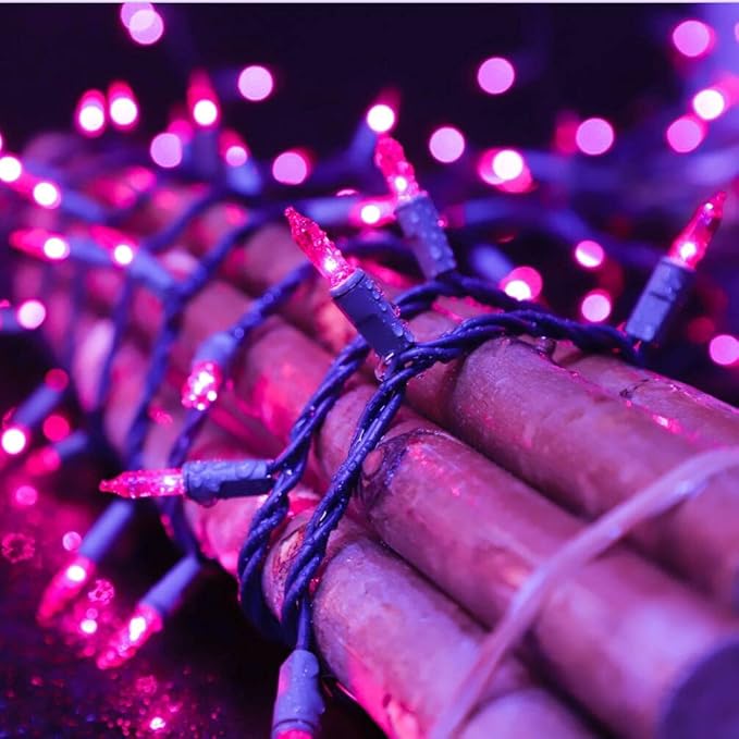 LAMPHOME Super-Bright Extendable Purple Halloween Decoration 100 Lights 19.6ft UL Certified Mini Bulb String Lights Set for Outdoor Halloween Home Christmas Tree Garden Holiday Party Patio Decor