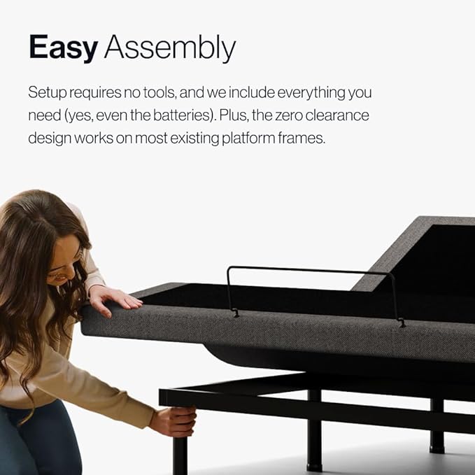 Upholstered Adjustable Bed Base 2.0 with Upgraded Motors, Massage, Wireless Remote, USB Port-Ergonomic Head and Foot Inclines, Queen