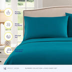 California King Sheet Sets - Breathable Luxury Sheets with Full Elastic & Secure Corner Straps Built In - 1800 Supreme Collection Cal King Deep Pocket Bedding Set, Sheet Set, California King, Teal