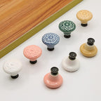 HUAMULAN 15 PCS Cabinet Knobs Glossy Ceramic Dresser Mushroom Table Drawer Cupboard Pull Furniture DIY Wardrobe Solid Color Vintage Handle,with 3 Size Mounting Screws