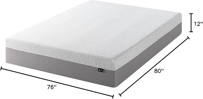 ZINUS 12 Inch Ultima Memory Foam Mattress [New Version], King, Fiberglass Free, Medium Firm Feel, Breathable Airflow Memory Foam, Certified Safe Foams & Fabric, Mattress in A Box