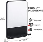 TAILI Fogless Shower Mirror, Anti-Fog with Razor Holder, Suction Shaving Mirror with Storage Tray, Rust-Proof, Shatterproof, Removable for Bathroom, Shower Accessories, Black
