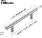 JOY DECOR 20 Pack 6 Inch Cabinet Pulls Kitchen Cabinet Handles with 3.75 Inch Hole Center Brushed Nickel Cabinet Hardware Stainless Steel Kitchen Drawer Pulls for Cabinets Cupboard, 96mm Hole Centers
