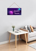 Personalized Planets Sign Fantasy Aerospace Themed For Kids Room Door Decor,Custom Name Universe Wall Art Decor Decorative Plate for Nursery Girls Room Boys Bedroom