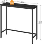 HOOBRO Narrow Console Table, 29.5" Small Entryway Table, Thin Sofa Table, Side Table, Display Table, for Hallway, Bedroom, Living Room, Foyer, Black BK75XG01