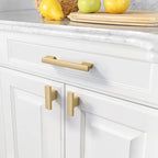 Asidrama 10 Pack 3.75 Inch(96mm) Matte Champagne Gold Kitchen Cabinet Handles, Cabinet Pulls Gold Kitchen Cabinet Hardware for Cupboard Drawer Pulls