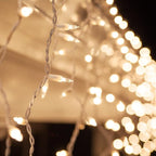 Kringle Traditions 8.5 ft 150 Clear Icicle Lights - White Wire, Indoor/Outdoor Christmas Icicle Lights