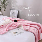 NANPIPER Fleece Blanket Reversible Sherpa Flannel Throw Blanket Super Soft Fuzzy Plush Microfiber for Bed/Couch (60"x80",Pink)