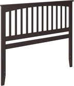 AFI, Mission King Solid Wood Headboard with Attachable Charger, Espresso