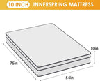 PayLessHere | 10 Inch Full Mattress | Medium Firm Hybrid Mattress | White | with High-Density Foam and Breathable Cover | Pocket Spring Design, Pressure Relief | Bed in a Box, CertiPUR-US Certified