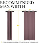 NICETOWN Bedroom Curtain Panels Blackout Draperies, 1 Pair, 29 by 45 inches, Dry Rose, Thermal Insulated Solid Grommet Blackout Curtains/Drapes