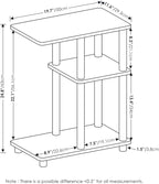 Furinno Turn-N-Tube C-Shape Sofa Side Table, French Oak/Black