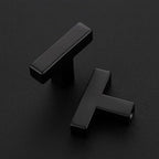 3 Pack Matte Black Cabinet Knobs - Kitchen Cabinet Knobs Black Cabinet Pulls for Kitchen Cabinet Drawer Stainless Steel Dresser Knobs for Cabinet Hardware 2in Length Single Hole Square