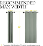 NICETOWN 84 inches Blackout Curtains for Office and Theater, Thermal Insulated Solid Grommet Drapes for Living Room (Greyish Green, 1 Pair, 42 inches Wide)