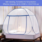 Portable Pop-Up Mosquito Net Tent for Bed Baby Adults Trip, L79 x W71 x H59 inch Large Folding Mosquito Netting with Net Bottom, 2 Entries, Suit for Twin to King Size Bed