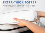Marine Moon Twin XL Mattress Topper, Cooling Plush Bed Topper Soft Thick Pillow Top Mattress Toppers, 3 Inch Feather Down Alternative Pad Cover for College Dorm, Back Pain Relief, XL Twin 39" x 80"