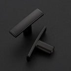 1 Pack Black Cabinet Knobs - Curved Cabinet Pulls Matte Black Knobs for Kitchen Drawer Solid Dresser Hardware 1-3/4 Inch Length Single Hole