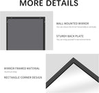 Black Bathroom Mirror for Wall, 72x36 Inch Rectangle Mirrors with Metal Frame, Modern Vanity Wall Mirror Decor for Entryway Hangs, Bathroom Living Room Horizontal or Vertical