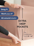 Extra Deep Queen Sheet Set - 6 Piece Breathable and Cooling Sheets - Hotel Luxury Bed Sheets Set - Easy & Secure Fit - Soft, Wrinkle Free and Comfy Sheets Set - Mauve Sheet Set with Extra Deep Pockets