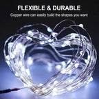 Sanniu Led Fairy Lights Battery Operated, 1 Pack Mini Battery Powered Copper Wire Starry String Lights for Christmas,Bedroom, Parties,Wedding,Indoor,Home Decoration (5m/16ft Cool White)