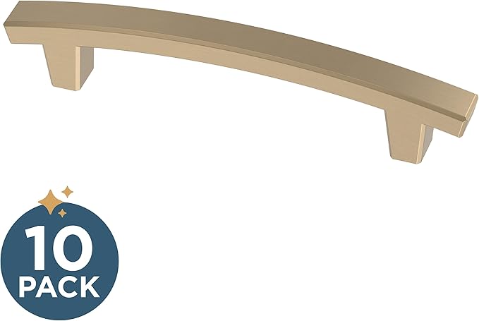 Franklin Brass (10-Pack) – Champagne Bronze Cabinet Handles, 4 Inch Hole Center, Pulls for Drawers, Kitchen Cabinet Door, Dressers | Pierce