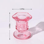 Pink Candlestick Holders Bulk, 12 Pcs Glass Candle Holders Set,Crystal Taper Candle Holder for Wedding, Table Centerpiece, Home Decoration