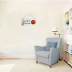Personalized Signs Basketball Sign Wall Decor Decorations for Kids Room Baby Bedroom Game Room Custom Name Wooden Sign for Boys Room…