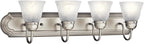 Kichler 30" 4-Light Vanity Bath Light in Brushed Nickel, Modern Bathroom Light with Clear Satin Etched Glass, (30" W x 8" H), 5338NIS