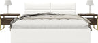 Vänt Upholstered Wall Panels - King/Cal King Size Wall Mounted Headboards - Vintage Leather White Dove - Twin/King - Set of 4 Panels (Each Individual Panel 39"x11.5")