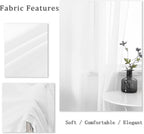 DUALIFE White Sheer Curtains 63 Inch Length for Bedroom 2 Panels Set Grommet Top Window Voile Drapes Semi Sheer Vertical Curtains for Living Room Kids Room Nursery 52x63 Inches Long