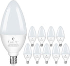 Sailstar Candelabra Light Bulbs 60 Watt Equivalent, 5000K Daylight, 5W E12 Small Base Type B LED Bulbs, 500 Lumens, Chandelier Ceiling Fan Light Bulbs, CRI 85, Non-dimmable, Pack of 10