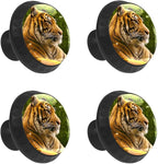 4 Pack Drawer Pulls Animal Tiger Crystal Glass Round Knobs Pulls Handles for Cabinets Dressers Kitchen Bathroom - Cupboards Wardrobes Hardware Furniture Knobs