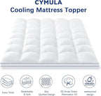 CYMULA Full Size Mattress Topper, Cooling Mattress Pad Cover Waterproof, Extra Thick Pillow Top Mattress Topper with 8-21 Inch Elasticated Pockets, Firm Plush Down Alternative Fill Mattress Protector